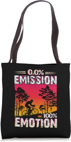 0 emissions 100 emotions Cycling Mountain biking hiking Tote Bag