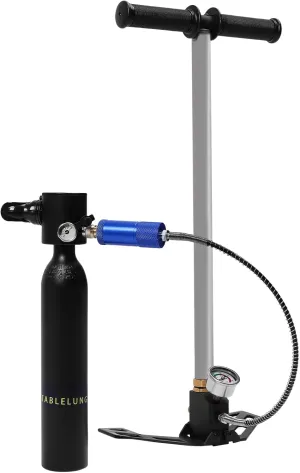 0.5L//0.53qt Mini Scuba Tank,Oxygen Cylinder Diving Equipment 4500PSI,Portable High-Pressure Pump Scuba Diving Tank Kit for Underwater Breath System 10 Minutes, 32.81ft Depth for Underwater Diving