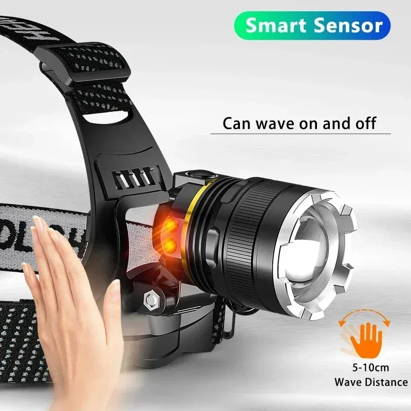 1000000LM LED Headlamp – XHP90.2 USB Rechargeable Fishing & Hunting Head Torch, High-Power