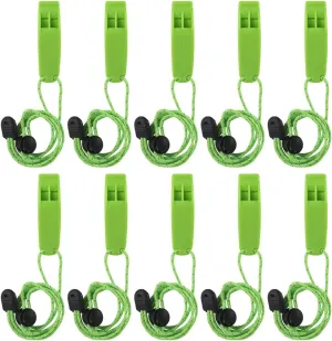 10Pcs Emergency Whistle Safe Whistle Loud Survival with Lanyard for Kayak Mountain Climbing Signaling Boating Camping