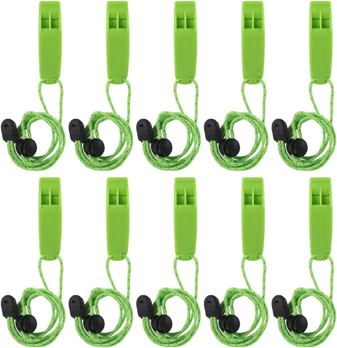 10Pcs Emergency Whistle Safe Whistle Loud Survival with Lanyard for Kayak Mountain Climbing Signaling Boating Camping