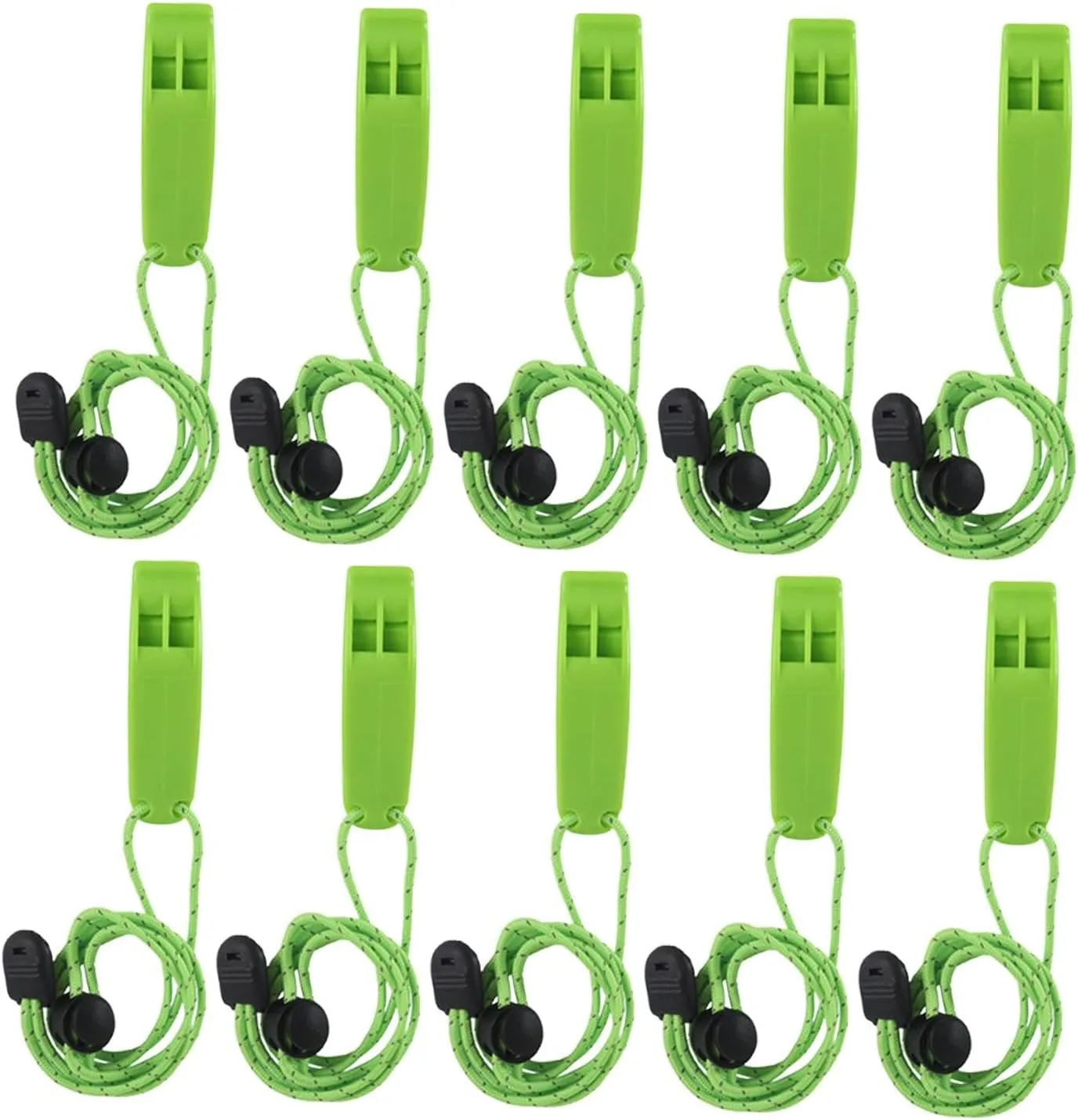 10x Emergency Whistle Security Whistle Loud Clip Lightweight Portable Outdoor with Lanyard for Boating Kayaking