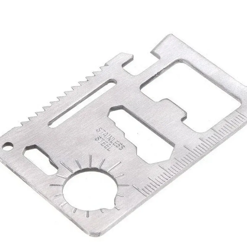 11-in-1 Outdoor Multifunction Pocket Tool – Stainless Steel Survival Card