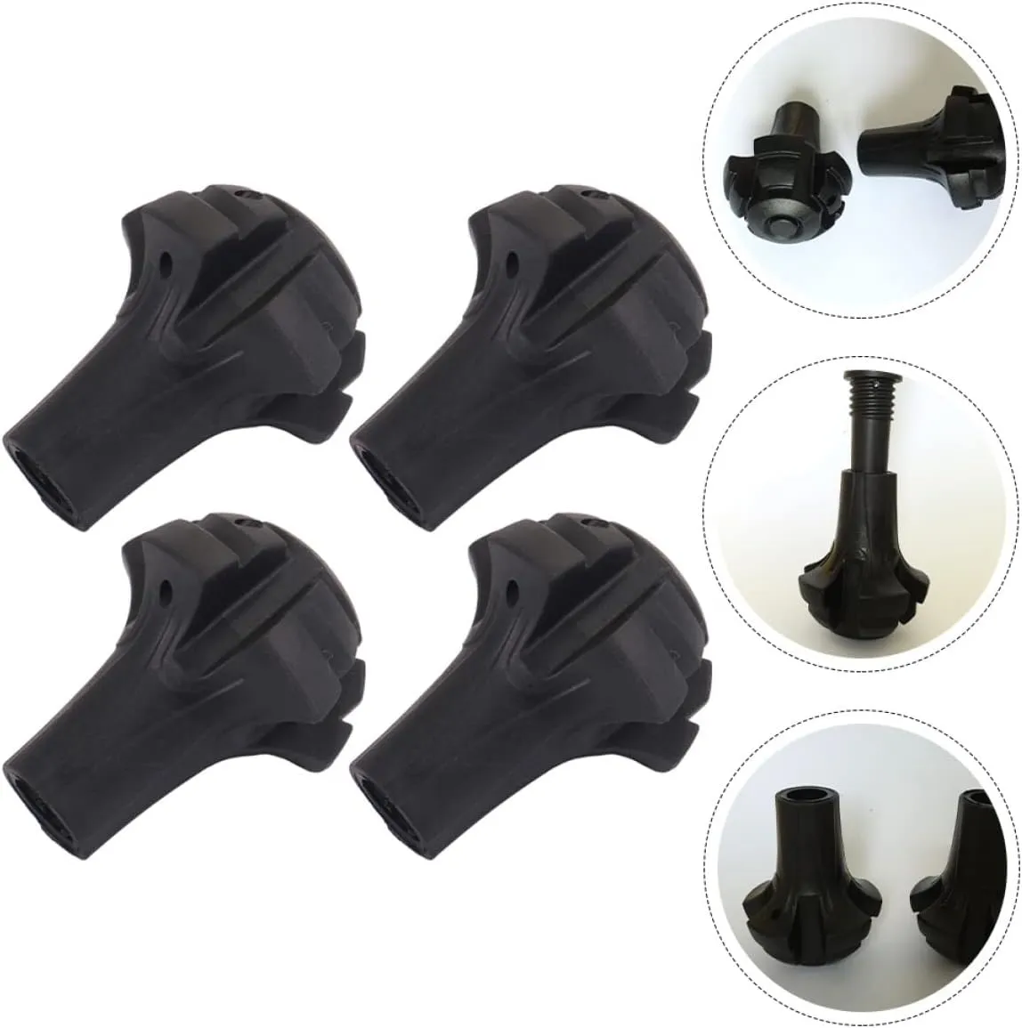 12pcs Foot for Trekking Poles Non- Thickened Crutch Pads for Enhanced Stability and Safety Any