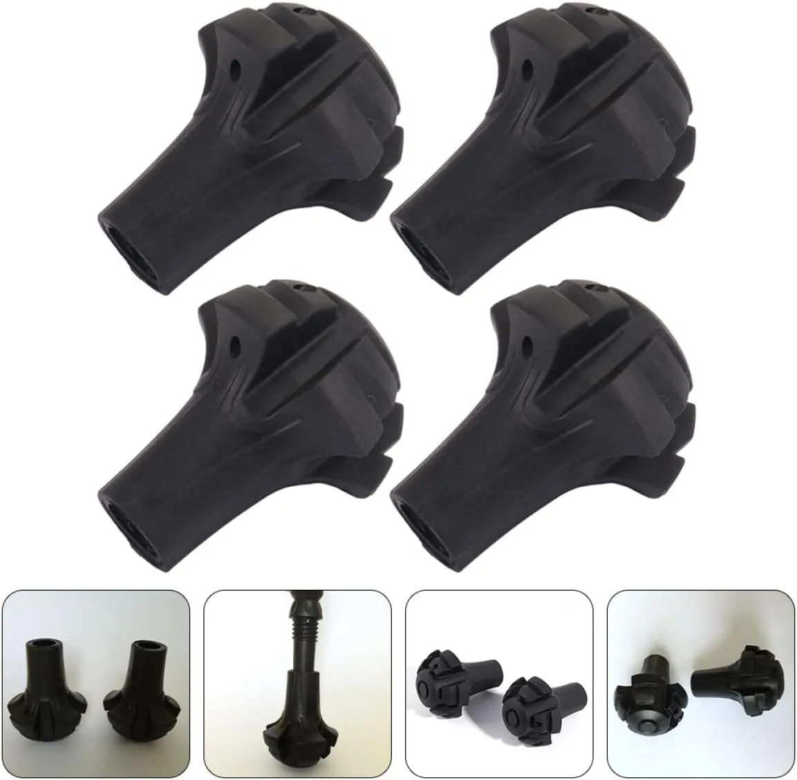 12pcs Foot for Trekking Poles Non- Thickened Crutch Pads for Enhanced Stability and Safety Any