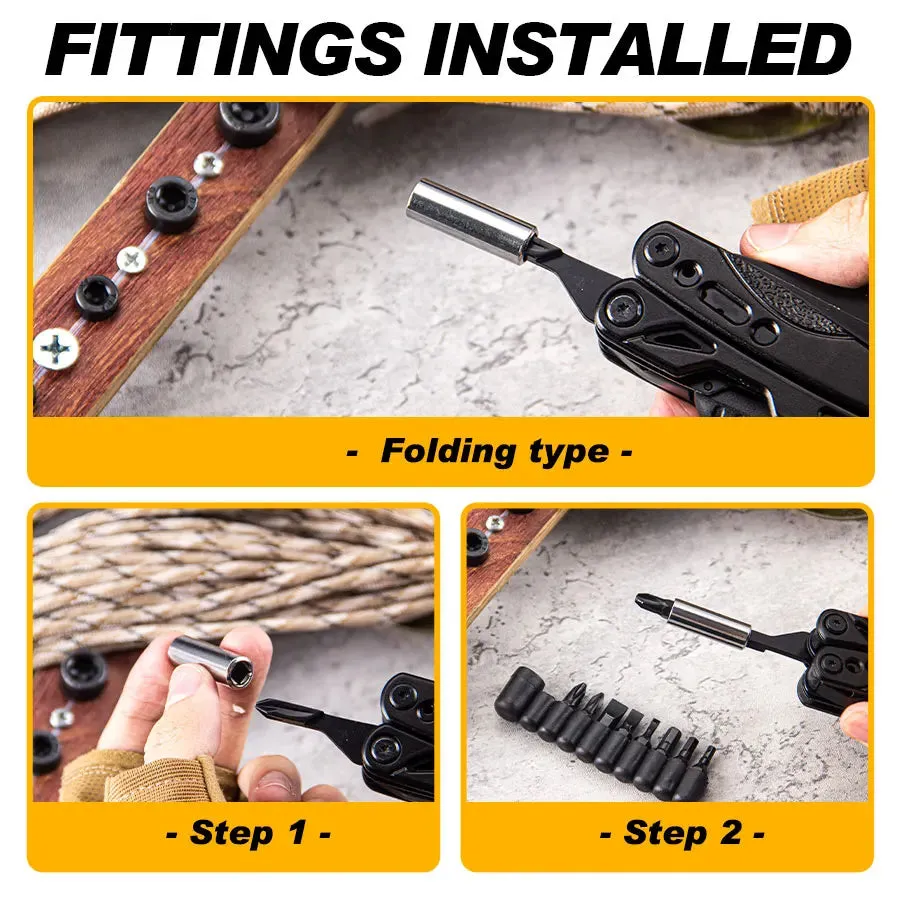 13-in-1 Multitool Pocket Knife with Safety Lock and Spring-Action Pliers
