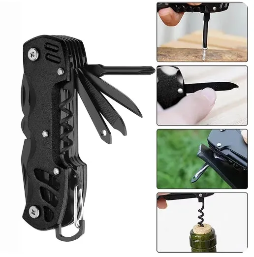 14-in-1 Multi-tool Folding Knife Swiss Army Portable Stainless Steel Pocket Knifes Outdoor Camping Emergency Combination Tool