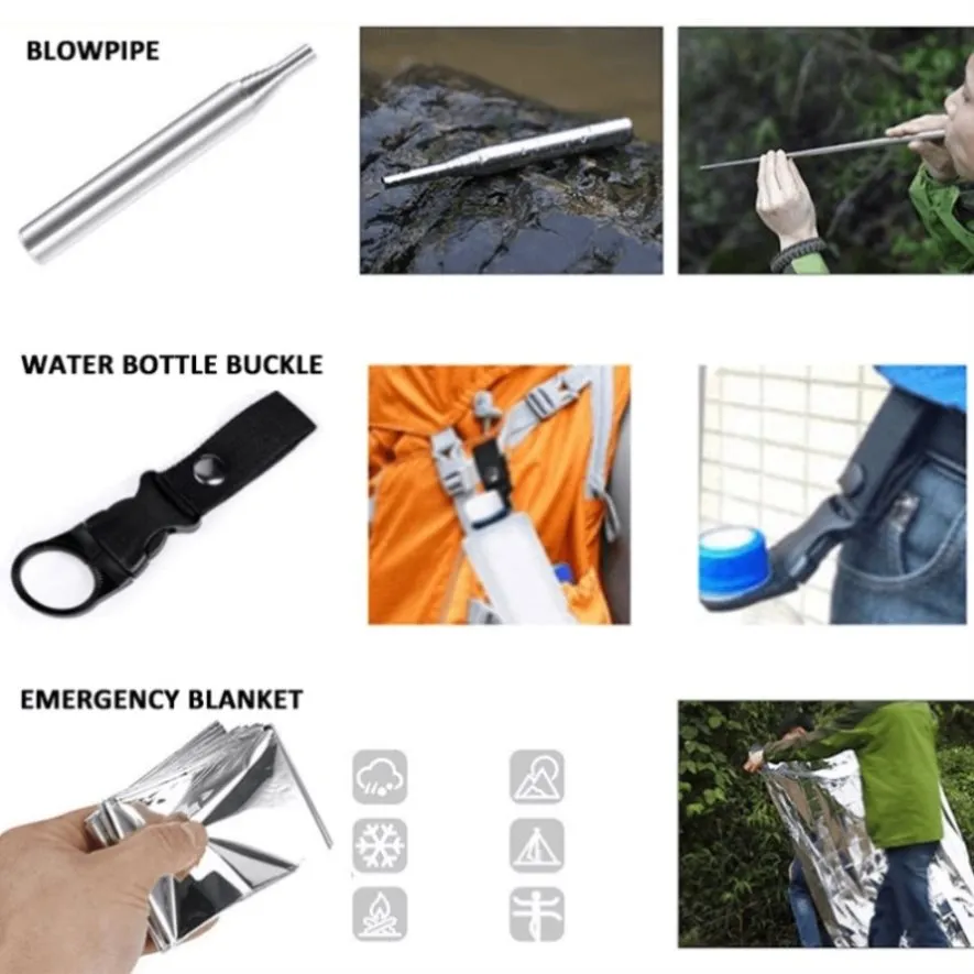 16in1 SOS Kit Outdoor Emergency Equipment Box For Camping Survival Gear V201-W12991620