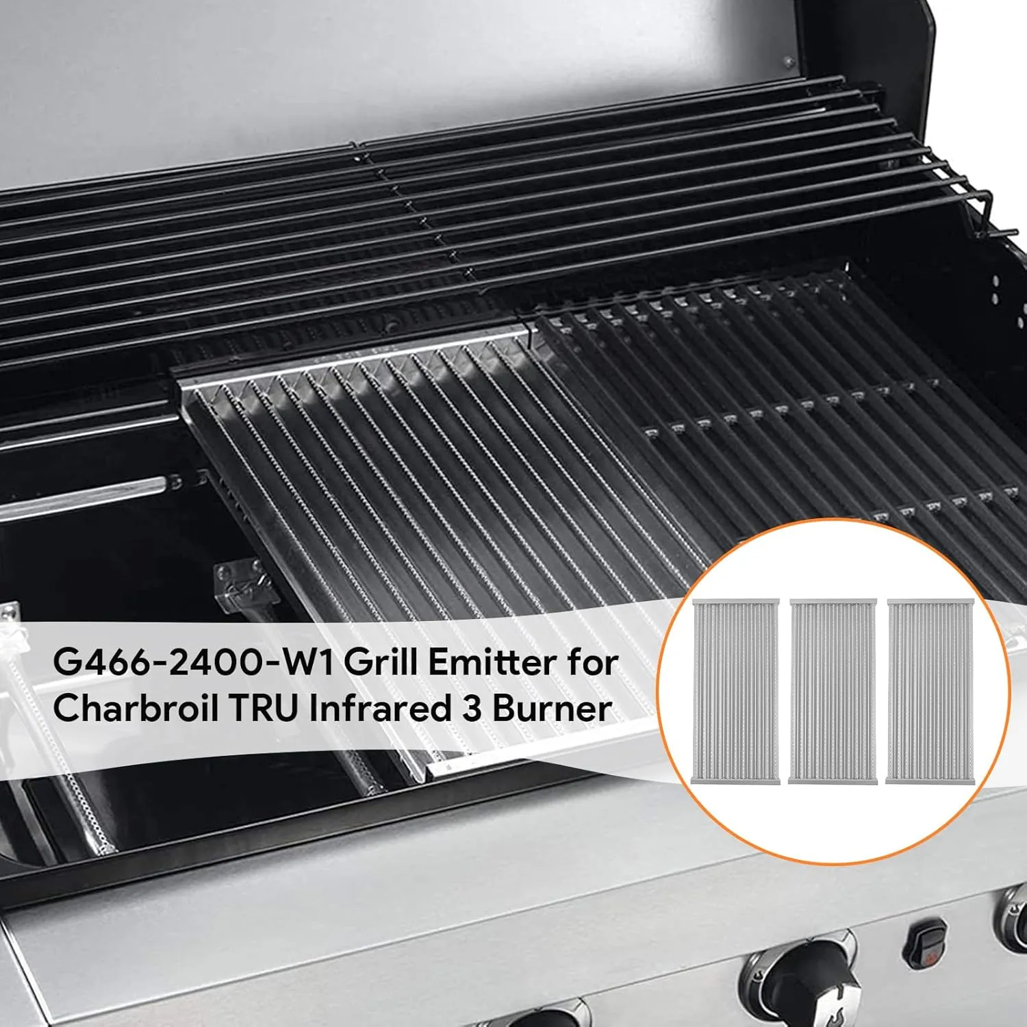 17" Grill Emitter Replacement Parts for Charbroil TRU Infrared 3 Burner 463242516 463355220 466242516 463246018 466242515 466242615 463243016 G466-2400-W1 for Charbroil Grill Replacement Parts