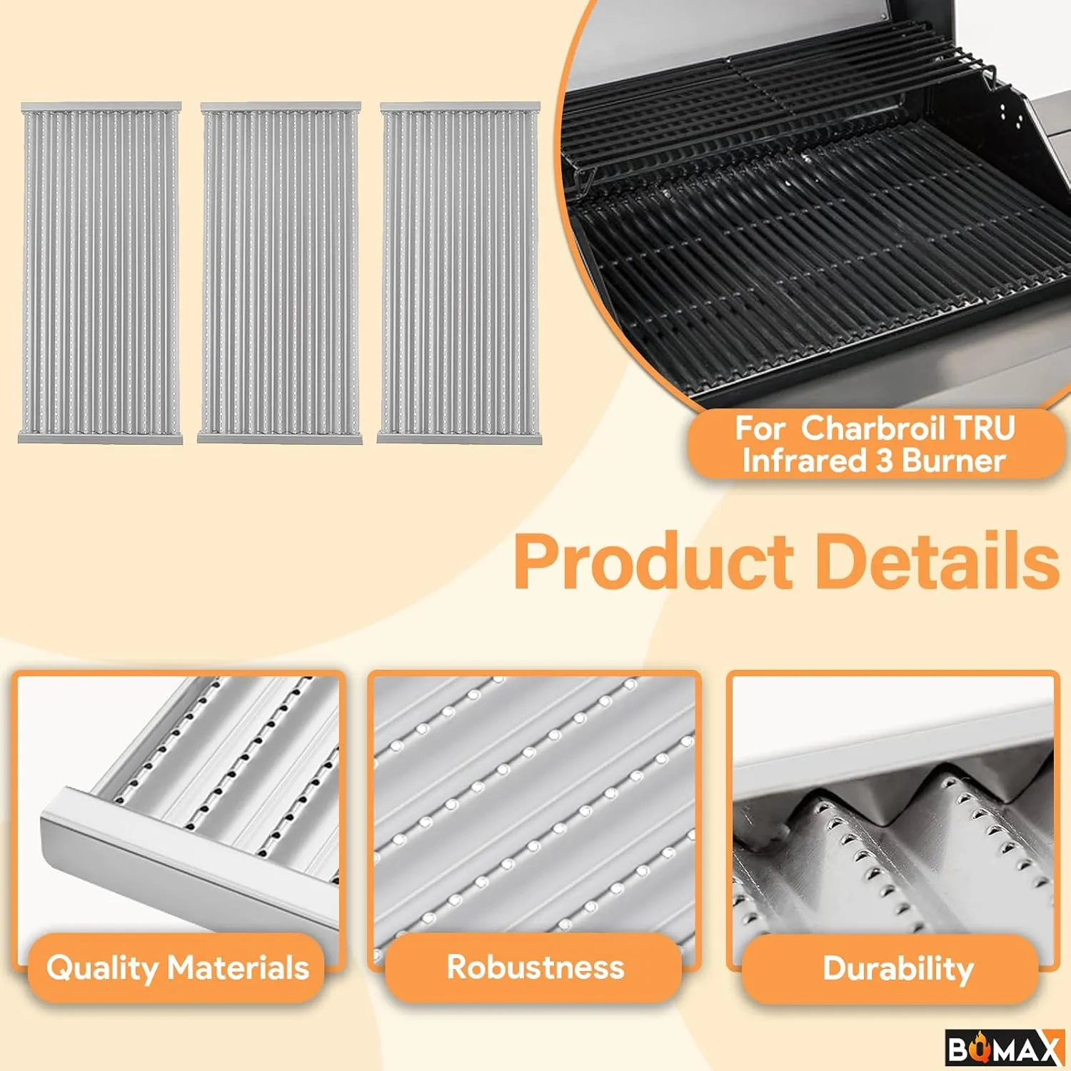17" Grill Emitter Replacement Parts for Charbroil TRU Infrared 3 Burner 463242516 463355220 466242516 463246018 466242515 466242615 463243016 G466-2400-W1 for Charbroil Grill Replacement Parts