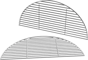 18" Half Moon Cooking Grate for Kamado Joe Classic, Large Big Green Egg, Stainless Steel Half Moon Cooking Grate for Kamado Joe Replacement Parts for Kamado Joe KJ-HCG