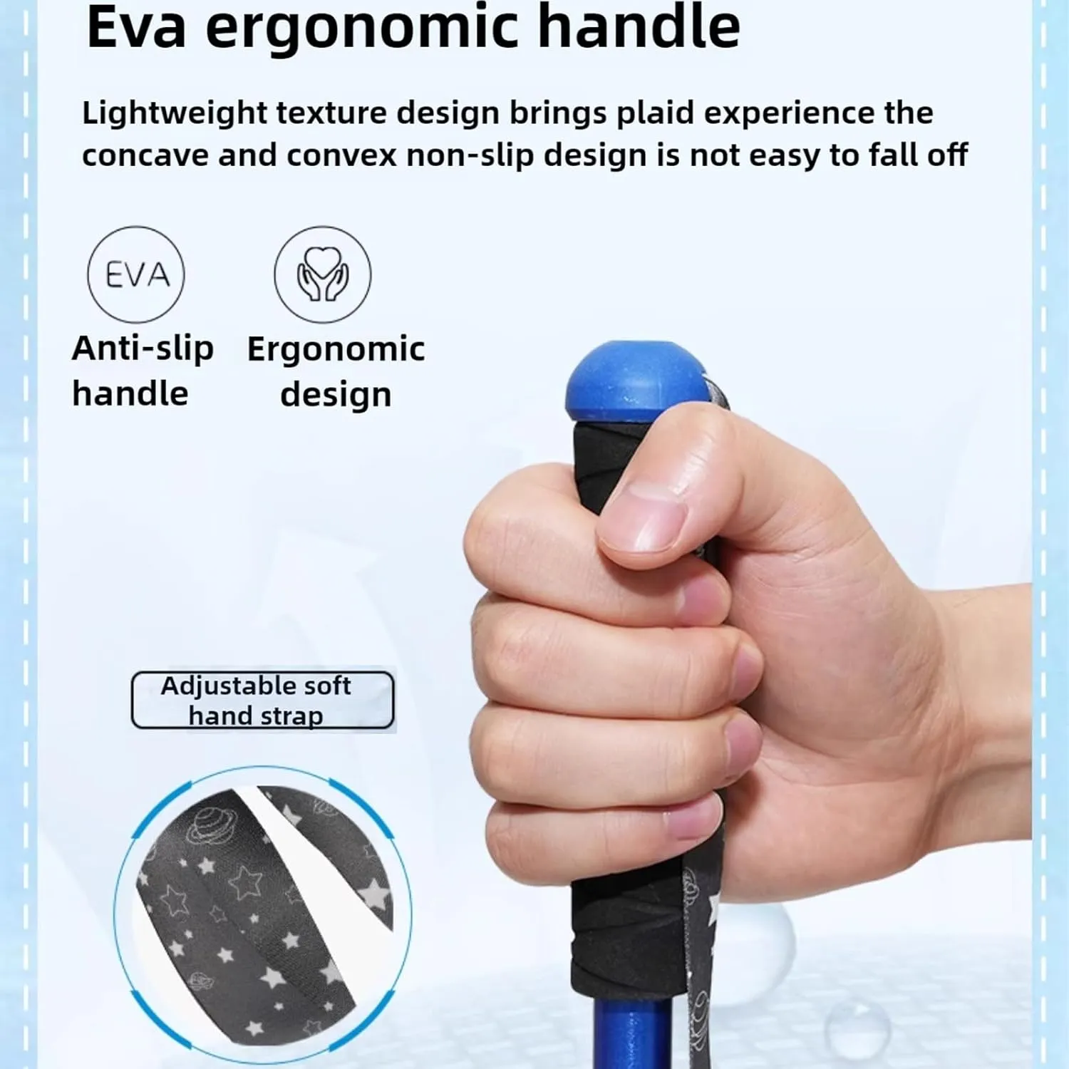 190g Retractable Trekking Poles for Children, Adolescent and Youth, Lightweight Adjustable 55cm-115cm Hiking Sticks with Storage Bag, Telescopic Walking Poles with Foot Covers and Mud Holders