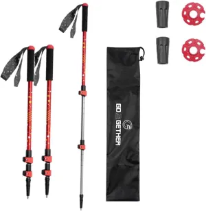 190g Retractable Trekking Poles for Children, Adolescent and Youth, Lightweight Adjustable 55cm-115cm Hiking Sticks with Storage Bag, Telescopic Walking Poles with Foot Covers and Mud Holders