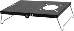 1Pc Folding Grill Table Portable Black Outdoor Camping Table for Picnics Bbqs and Kitchen Use Lightweight Durable Design for and Transport