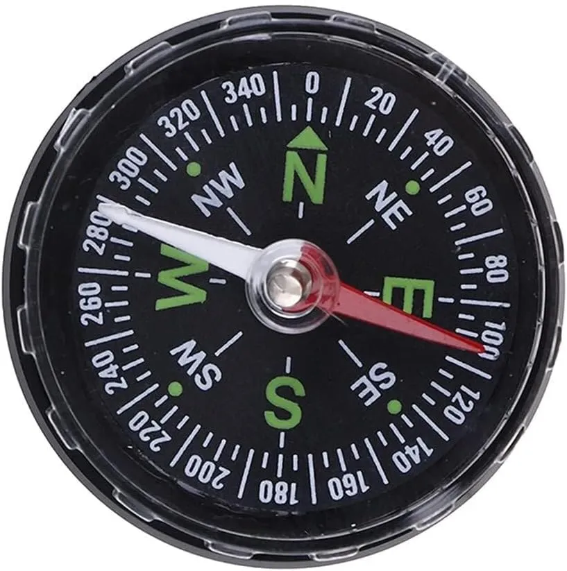 1pc Portable Precise Compass for Camping, Hiking, Navigation, Survival - Lightweight Button Design