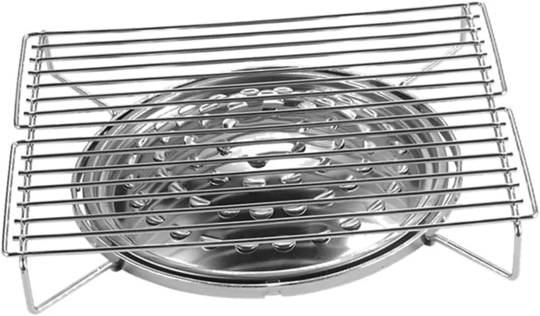 1Pc Stainless Steel Portable Barbecue Grill Outdoor Camp Stove for Gas Cooking for Camping and Bbq Lightweight for Skewers and Shish Kebabs