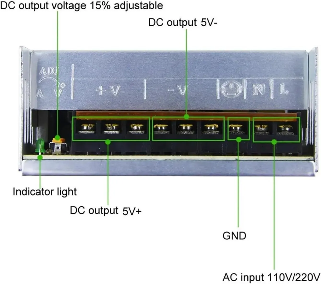 1PCS 12W 24W 36W 48W 72W 120W AC-DC 5V 12V 24V 48V 60V LED Switching Power Supply SMPS 5A 10A 15A 20A 30A 40A 50A 60A 100A Transformer Power Adapter(36V-72W)