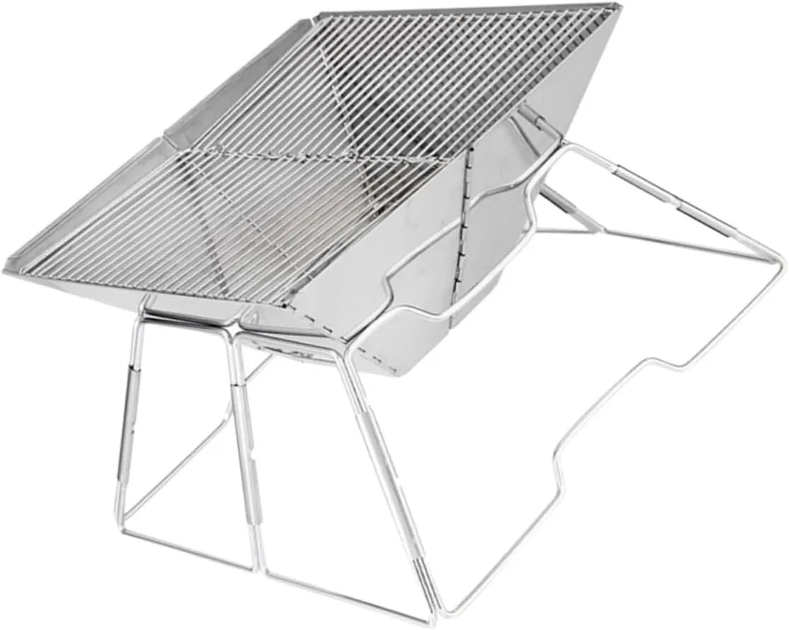 1Set Portable Camping Grill Wear Resistant Barbecue Rack for Outdoor Bbq Hiking and Bonfire Activities Durable Convenient for All Your Grilling Needs
