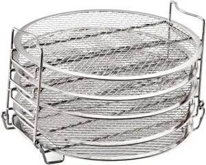 1Set Stainless Steel Dehydrator Rack Compatible with Air Fryers Quarts Multi Use Grill Accessories for Healthy Cooking and Dehydrating