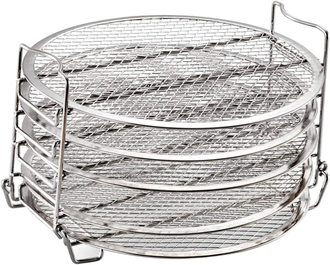 1Set Stainless Steel Dehydrator Rack Compatible with Air Fryers Quarts Multi Use Grill Accessories for Healthy Cooking and Dehydrating