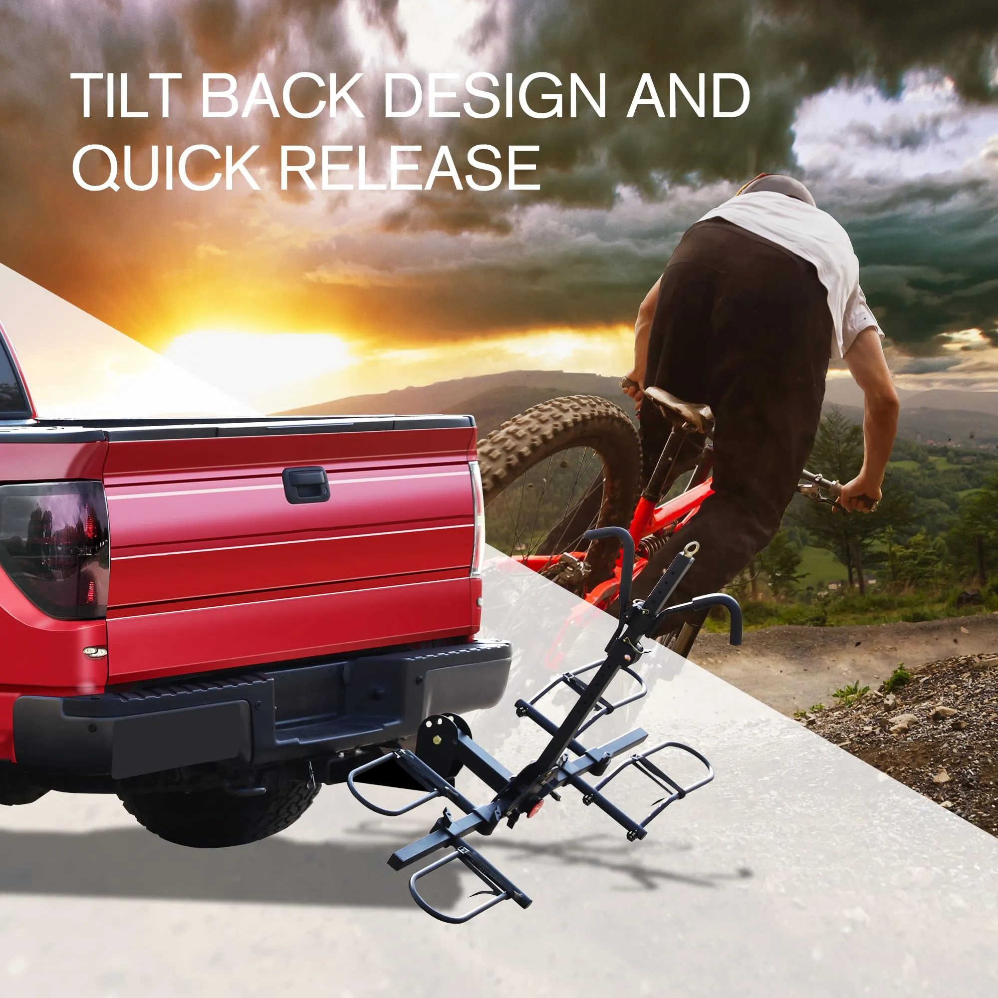 2-Bike Rack, Foldable and Tiltable
