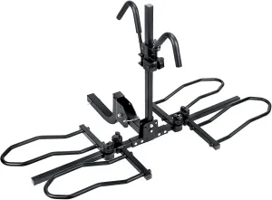 2-Bike Rack Hitch Mount Platform - Bike Racks for Bikes, Electric eBikes, Fat Tire, Road Bikes and MTB, Tilting Folding E-Bike Rack for Trailer Car SUV Pickup Truck RV Camper - 2 inch Receiver