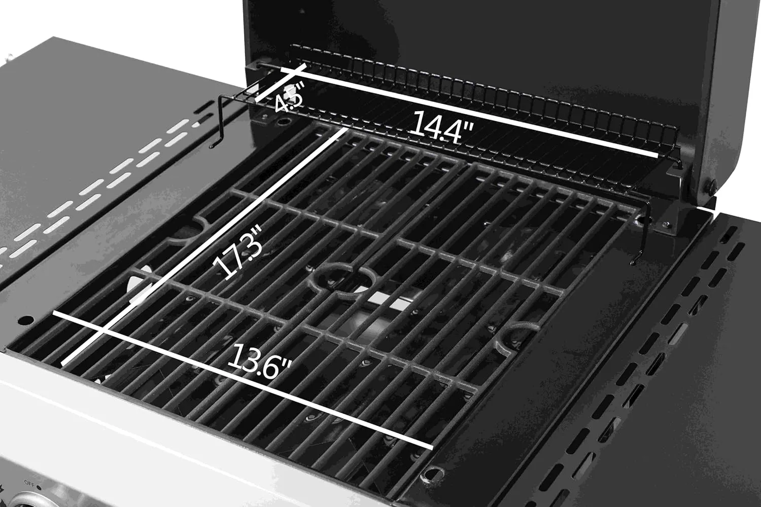 2-Burner Propane Gas BBQ Grill, 24600BTUStainless Steel Barbecue Grill with Wire Enamel Cooking Grids, Foldable Side Table, Hanging Basket, SS Plancha, Suitable for Patio, Camping, Outdoor Cooking