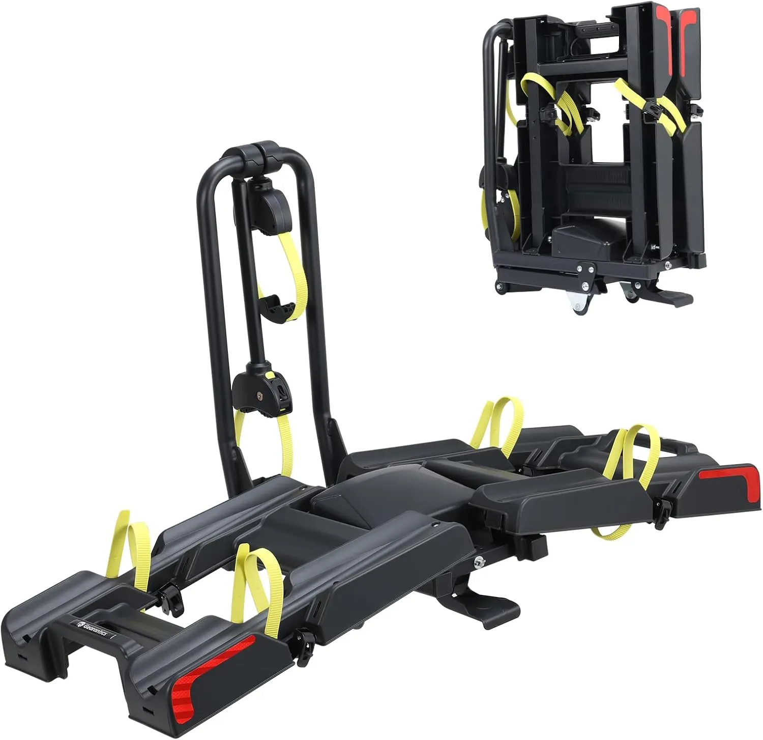 2 E-Bike Foldable Hitch Mount Bike Rack for 2" Receiver SUV & Trucks, Up to 4'' Fat Tire, Lockable Hitch Racks for E-Bike with Ramp and Wheels, 200 LBS Capacity