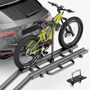 2 EBike Rack with Ramp, up to 4.4" Fat Tire Carrier, 200 LBS Capacity Electric Bicycles Racks, Lockable & Foldable Bike Racks Platform for Standard, Fits 2" Hitch for SUVs Cars Trucks Vans