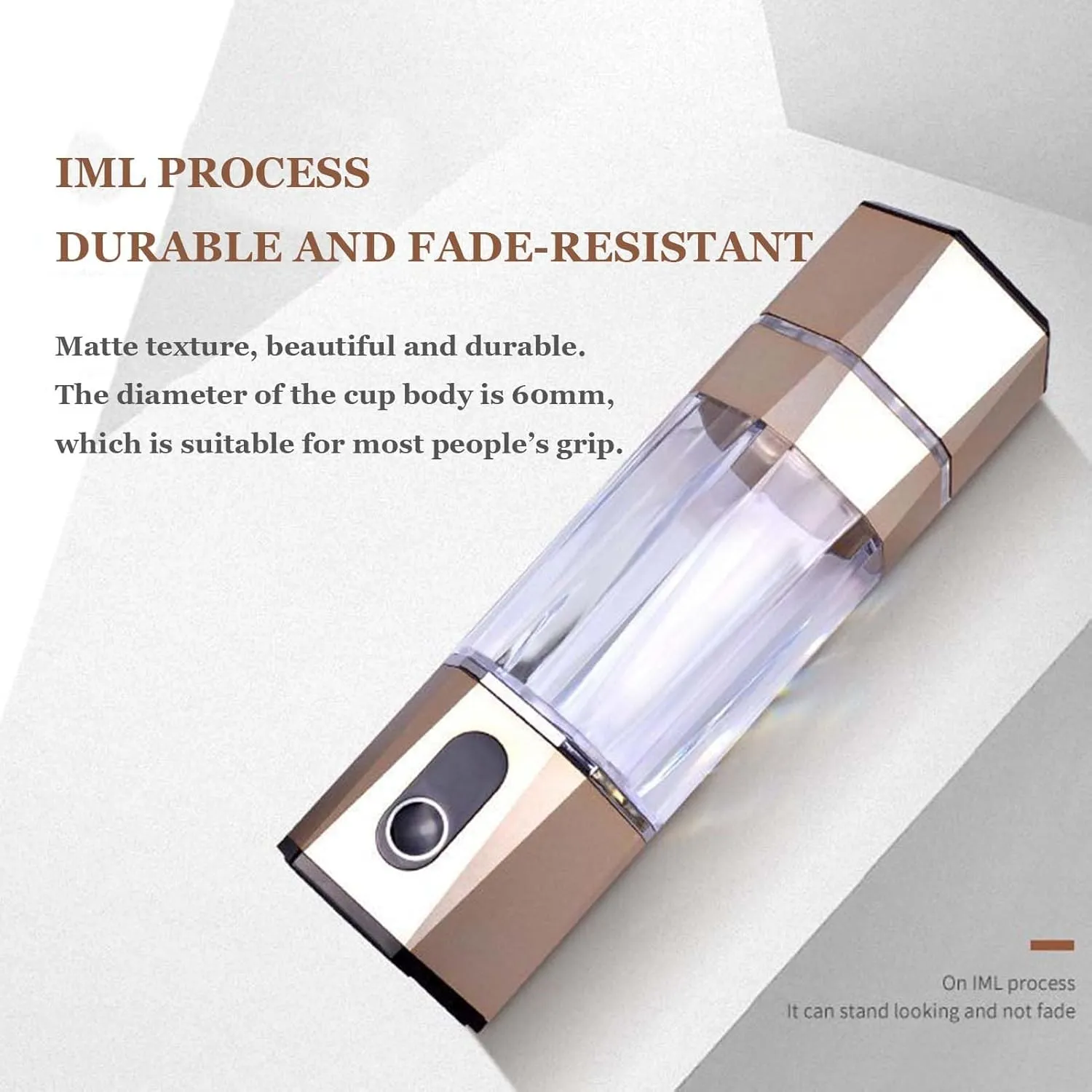 2-in-1 Portable Hydrogen Water Bottle Generator, Up to 5000PPB, 300ML Hydrogen Water Maker, Anti-Oxidation and Anti-Aging Hydrogen, for Home Travel