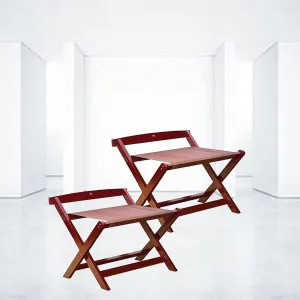 2 Pack Folding Suitcase Rack - Hotel Luggage Rack - Double Floor Luggage Stand, Outdoor Solid Wood Travel Bag Organizer Floor Shelf, for Home Bedroom Guest Room Hotel, 60X50X65cm (Color : B)