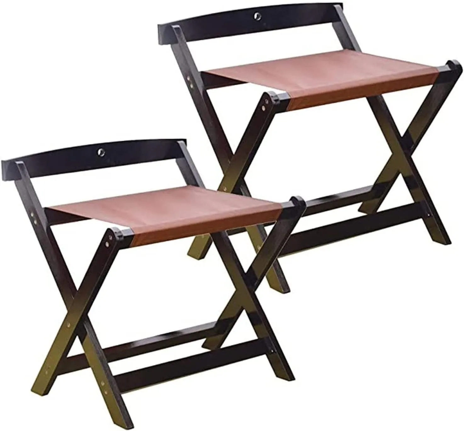 2 Pack Hotel Luggage Rack - Folding Suitcase Rack, Solid Wood Travel Bag Organizer Floor Shelf, with Cloth Guest Rooms Suitcase Stand, 60X50X65cm (Color : Brown) (Black)