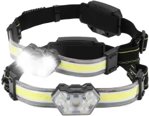 2 Pack Rechargeable Led Headlamps, 600 Lumen Led Headlight with 270° Wide Beam, Waterproof with Red Taillight for Outdoor Activities