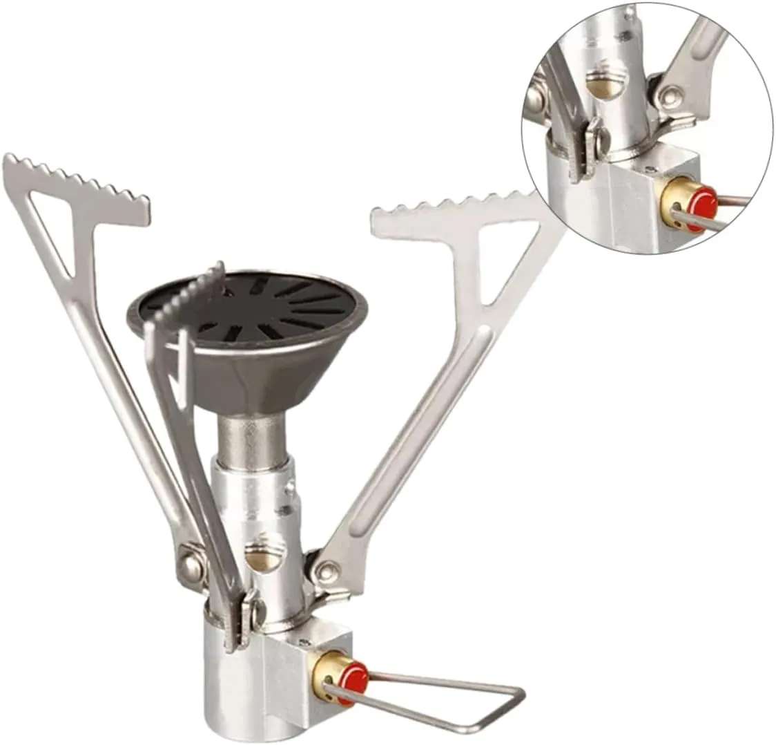 2 Pcs Portable Propane Stove Camping Stove Windscreen Leak-proof Stainless Steel Mini Gas Cooker for Outdoor Cooking