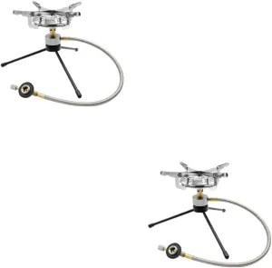 2 Sets Hiking Trekking Picnic Cooker Gas Stove Compact Outdoor Mini Stove Burner Windscreen