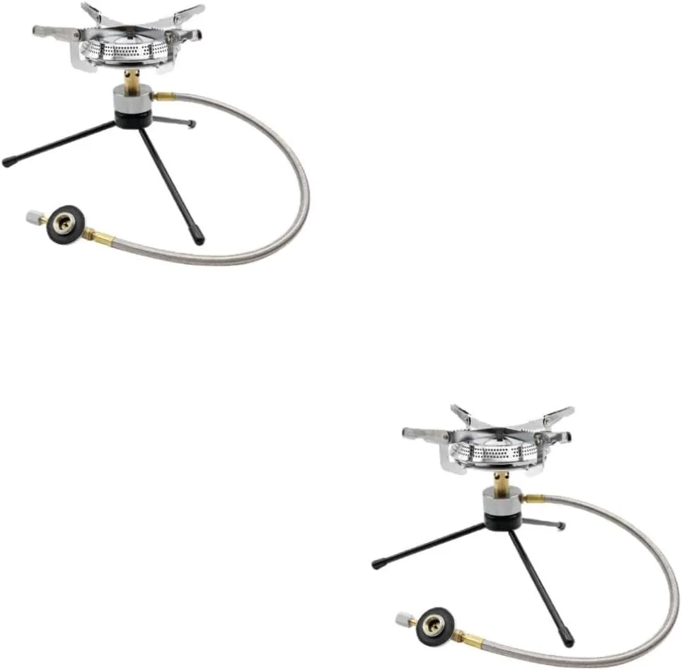 2 Sets Hiking Trekking Picnic Cooker Gas Stove Compact Outdoor Mini Stove Burner Windscreen