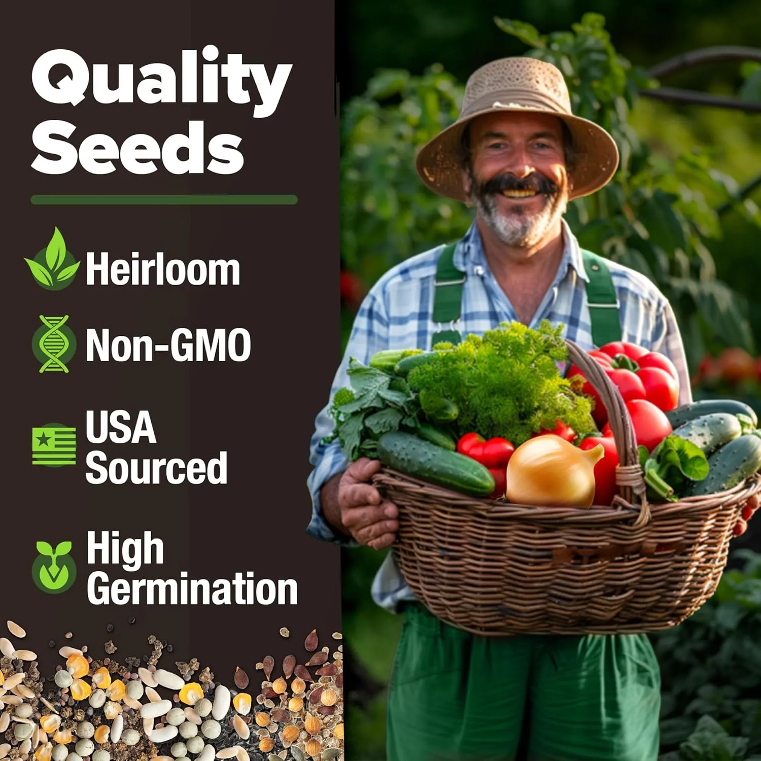 20 Heirloom Vegetable Seeds - 10,000  Survival Seeds and Emergency Prepper Gear - Non GMO Vegetable Seeds for Planting Home Garden Variety Pack