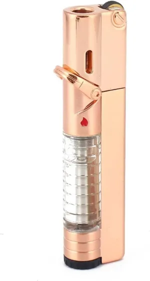 2024 Butane Fuel Jet Torch, Lockable Flame Windproof Lighter, Visible Gas Jet Torch Lighter, Gift for Friends and Family (Butane Not Included)(Gold)