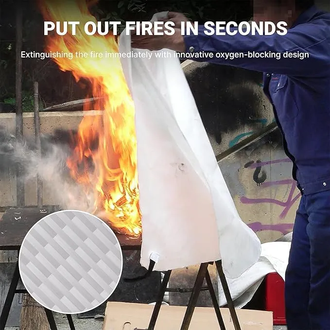 2024 Emergency Fire Blanket, 4 Pack Fire Extinguisher Blanket, Fire Suppression Blanket, Flame Retardant Blanket Fire Safety Blanket for Home, Kitchen, School, Grill, Car, Office, Warehouse(40” x40”)
