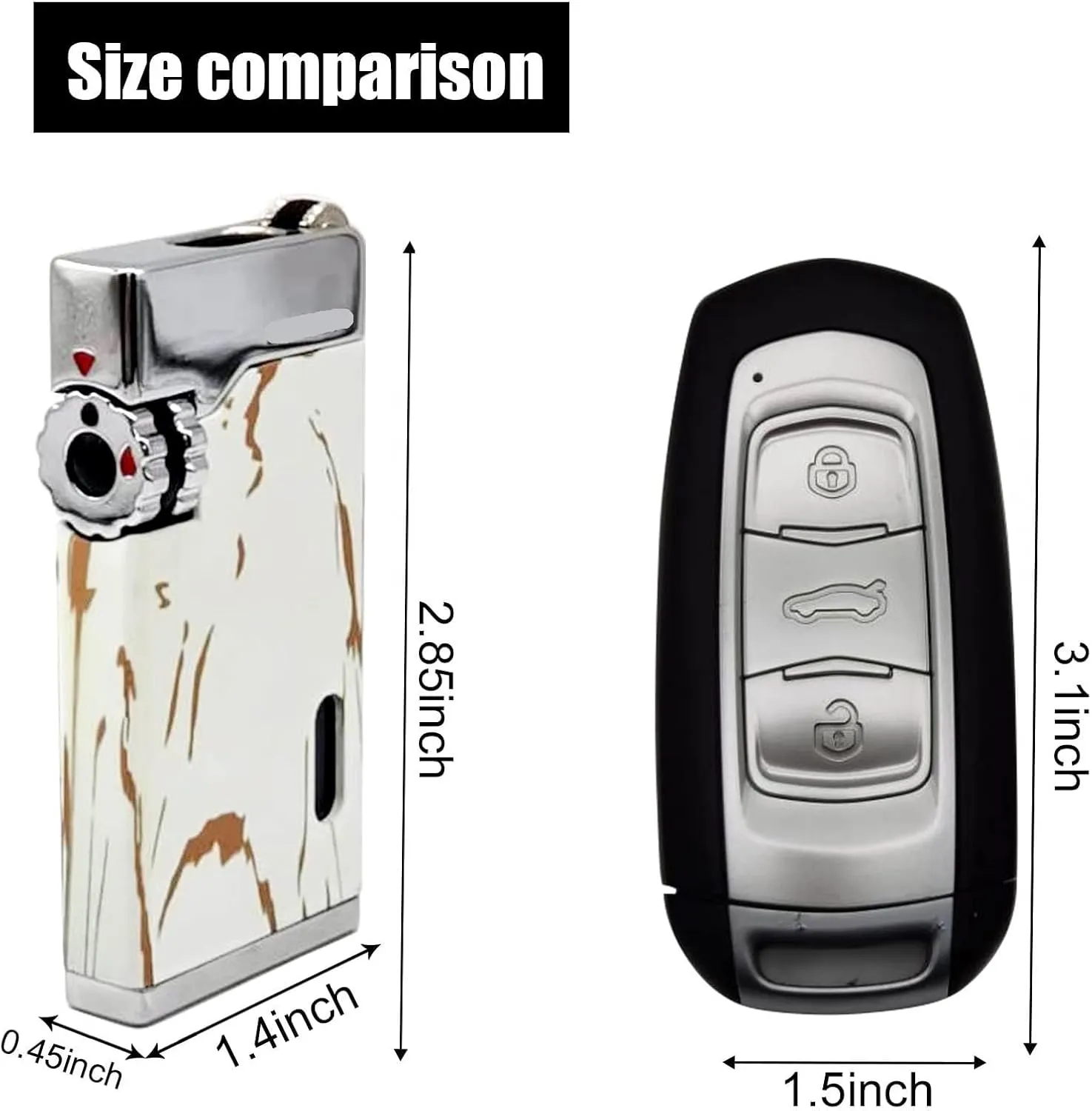 2024 Metal Torch Lighter, Small Portable Butane Lighter, Refillable Reusable Candle Flint Lighter (Gas Not Included)(Yellow)