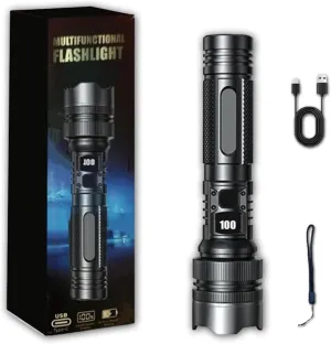 2025 The Ultimate Survival Flashlight, Powerful Super Bright Waterproof Flash Light with Zoom for Camping, for Emergency Security Camping, Acting As A Power Bank (1pcs)