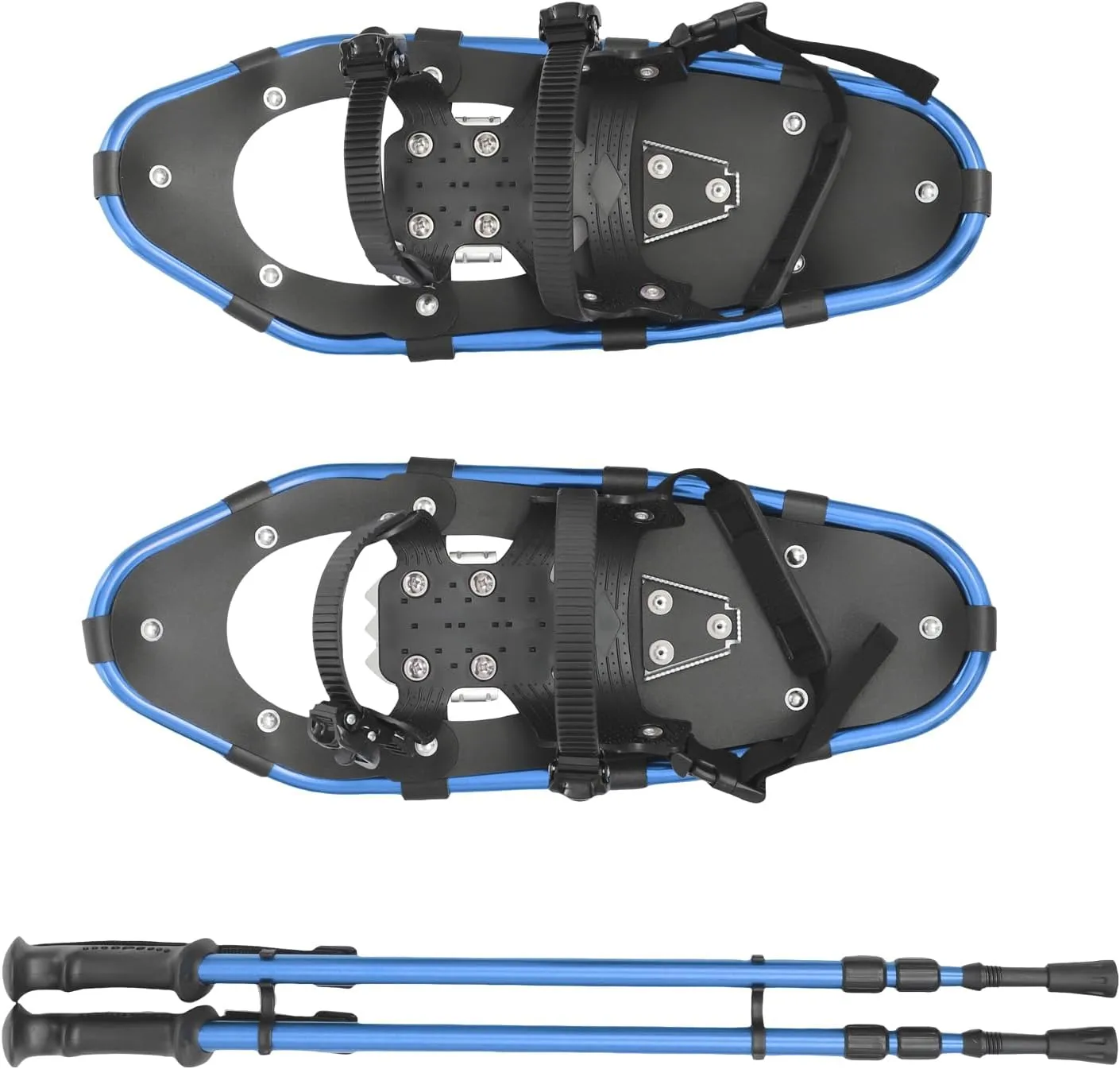 21/25 Inches Light Weight Snowshoes & Trekking Pole Set, Durable All Terrain Aluminum Snowshoes with Adjuatable Trekking Poles and Carrying Bag for Adults Men Women