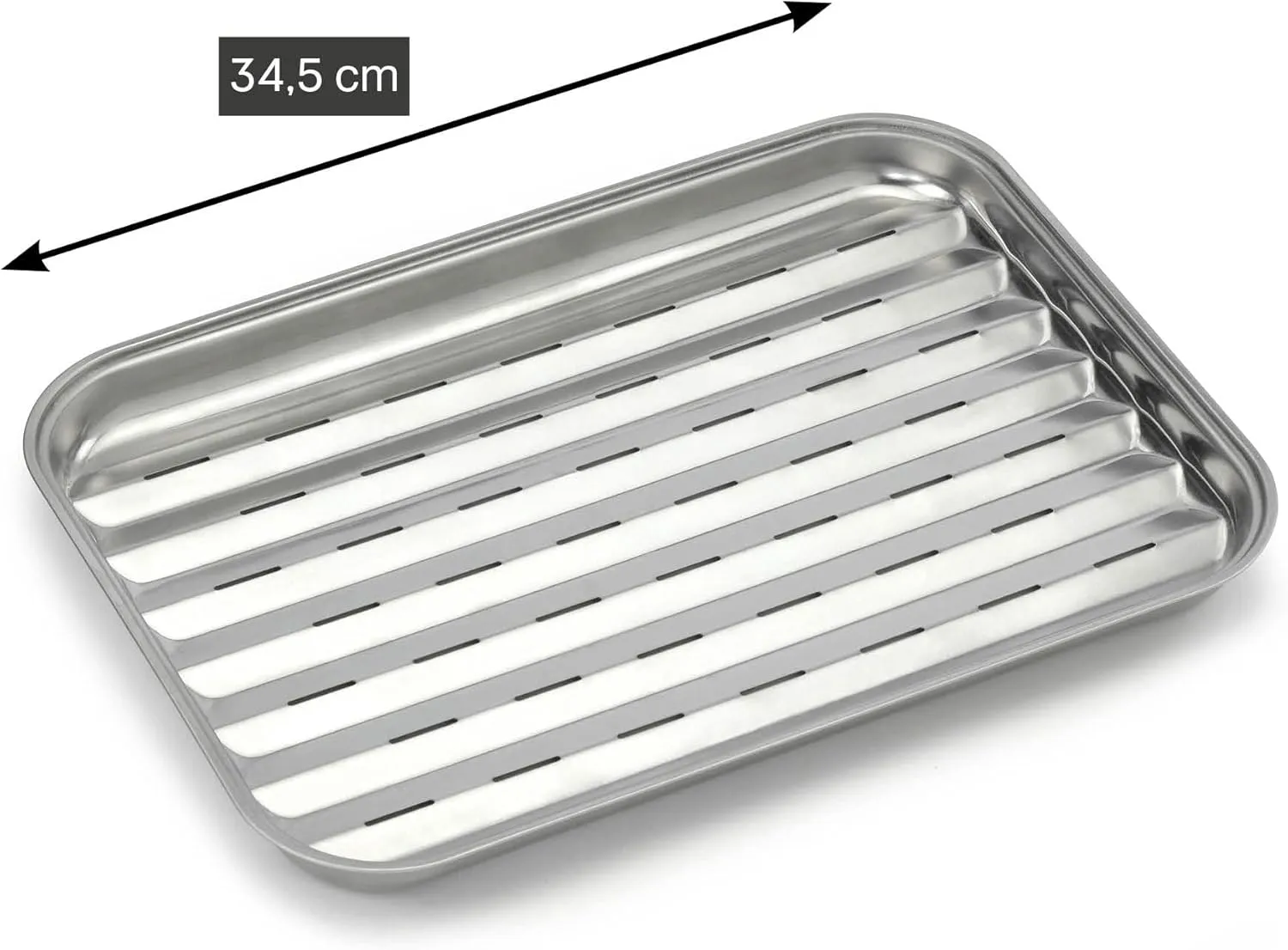 223.0220.100 Wiederverwenbare Grillschale Edelstahl Barbecue Bowls, 34.5 x 24 x 3 cm, Silver