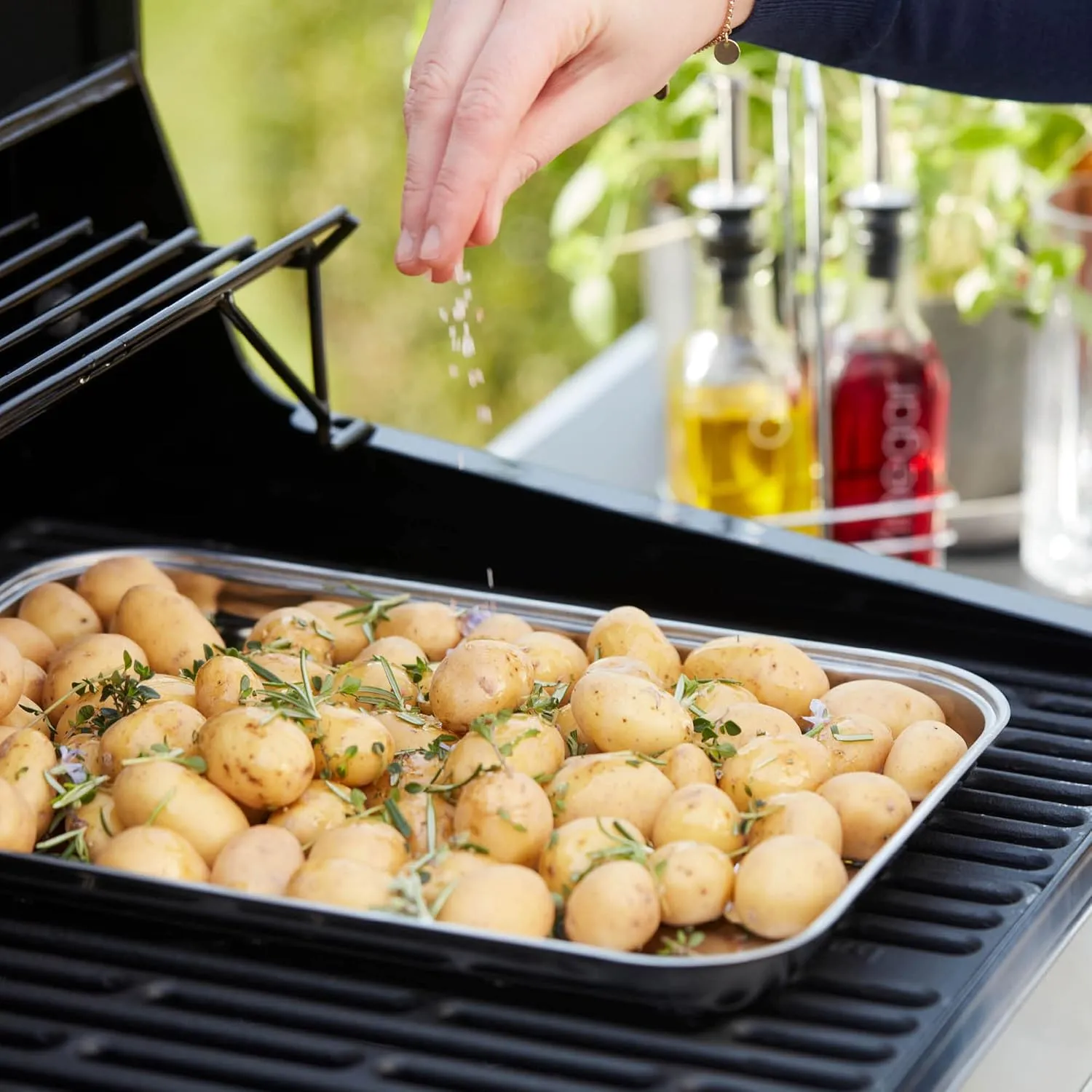 223.0220.100 Wiederverwenbare Grillschale Edelstahl Barbecue Bowls, 34.5 x 24 x 3 cm, Silver