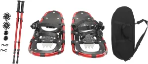 25 Inch Snowshoes, Snowshoes with 1Pair Adjustable Trekking Poles & 1 Carrying Bag, Snowshoes for Men Women, 110-220lbs Load Capacity, Used in Ski Resorts, Outdoor Skiing Program