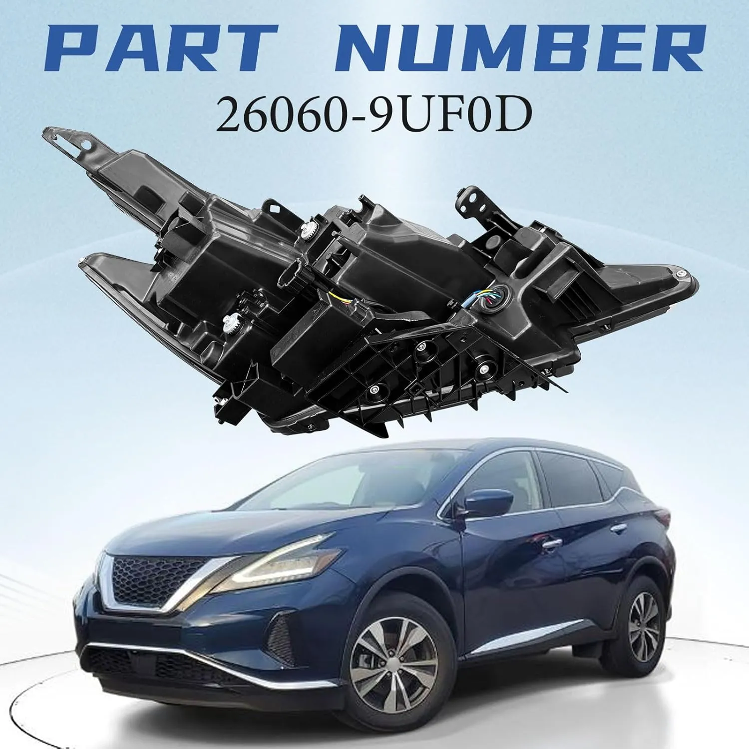 26060-9UF0D Left LED Headlight Fit for Nissan Murano 2019 2020 2021 S SV SL Platinum Model 3.5L V6