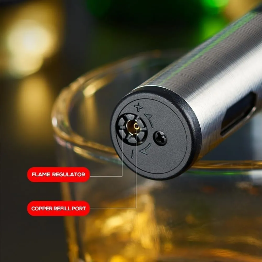 2Pack Mini Torch Lighter Windproof Jet Blue Flame Lighters Compact Portable with Gas Window Refillable Butane Torch for Candle Craft Outdoor BBQ Grill (Butane Not Included)(2pack a)