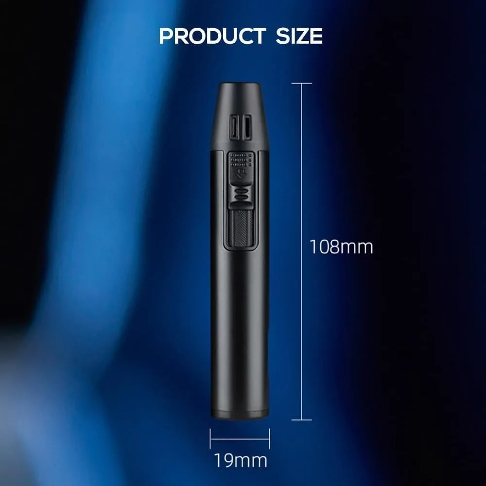 2Pack Mini Torch Lighter Windproof Jet Blue Flame Lighters Compact Portable with Gas Window Refillable Butane Torch for Candle Craft Outdoor BBQ Grill (Butane Not Included)(2pack a)