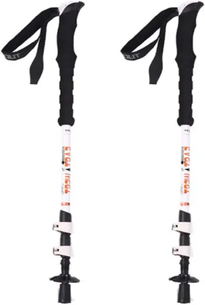 2pc Pack Trekking Poles – Carbon Fiber Telescopic Walking Sticks with Quick Lock System and Extended EVA Grips, Ultralight Hiking Poles for Backpackin