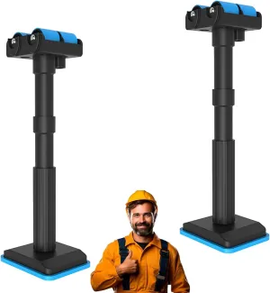 2pcs Labor Saving Lifting Brackets,Telescopic Furniture Lifter Jacks,Multi-Function Height Adjustment Lifting Device,for Installing Cabinets and Wall Tile Height Adjuster,Load 440 Lb (Blue)